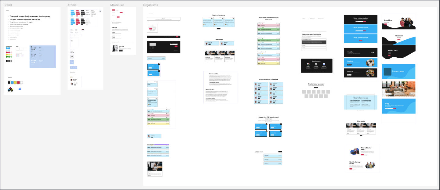 Startup Week design system overview